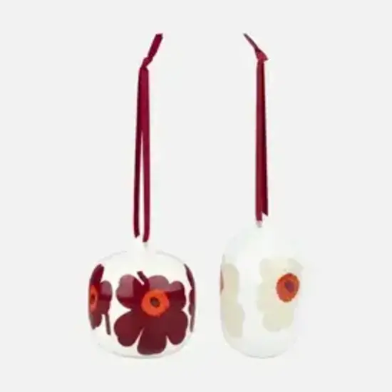 Marimekko marimekko unikko collectible ornament 2 pcs