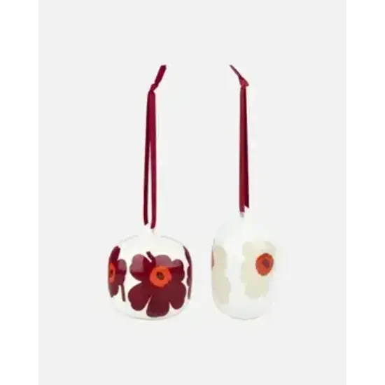 Marimekko marimekko unikko collectible ornament 2 pcs
