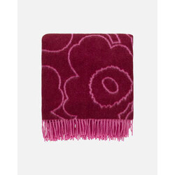 marimekko pirto unikko throw wool 130 x 170 cm pink- burgundy