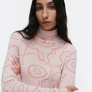 marimekko vilna pirto unikko shirt wool pink mt.L