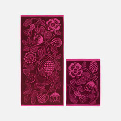 marimekko tiara terry towel 50x70 cm burgundy-pink