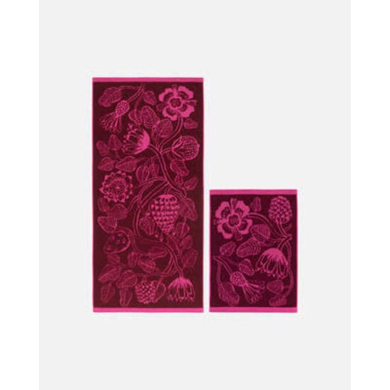Marimekko marimekko tiara terry towel 50x70 cm burgundy-pink