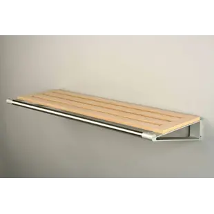 knax wooden hat shelf oak soaped 60 cm. incl. brackets aluminium