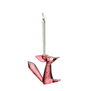 Iittala Vulpes Ornament zittend 80 mm kersenrood