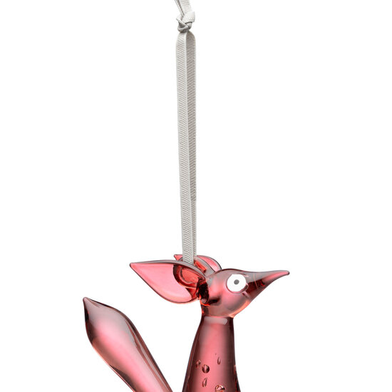 Iittala Iittala Vulpes Ornament zittend 80 mm kersenrood