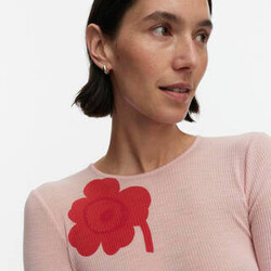 marimekko polkka unikko shirt pink M/L
