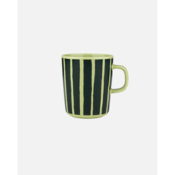 marimekko oiva / piccolo mug 2,5 dl green- green stripes