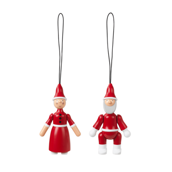 Kay Bojesen kay bojesen santa claus and santa clara red/white christmas tree figures