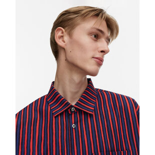 marimekko Kioski Jokapoika Blue-Red 2026 cotton shirt M