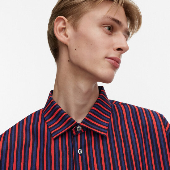 Marimekko marimekko Kioski Jokapoika Blue-Red 2026 cotton shirt M