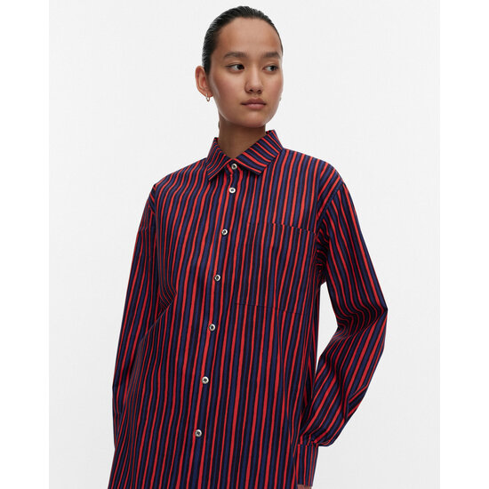 Marimekko marimekko Kioski Jokapoika Blue-Red 2026 cotton shirt M