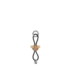 Kay Bojesen Monkey silver metal Keychain with Black Leather