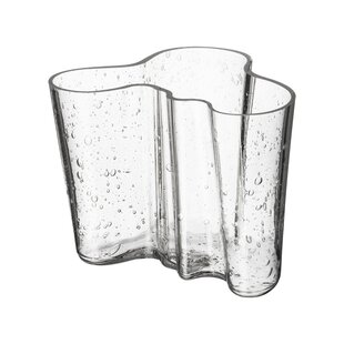 Aalto vase 160mm bubble glass clear