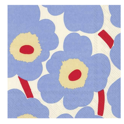 marimekko unikko cream blue servetten S