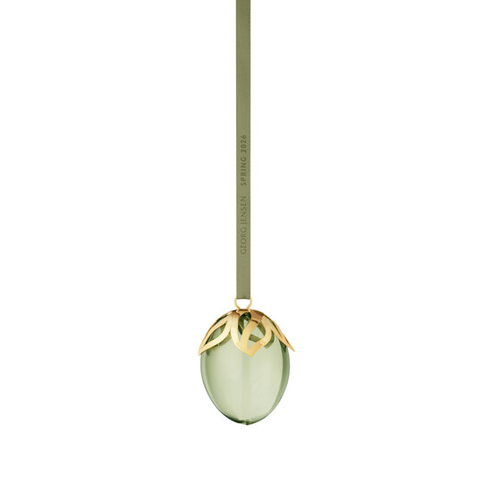 Georg Jensen georg jensen spring 2026 egg green glass 18 kt gold plated ss top