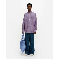 marimekko jokapoika 2026 cotton shirt dark blue-orange size M