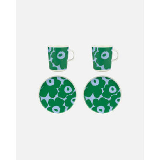 Marimekko marimekko unikko breakfast set 4 pcs blue-green