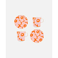 Marimekko marimekko unikko breakfast set 4 pcs orange-pink