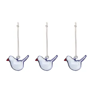 iittala mini glass birds  3 pcs bright blue