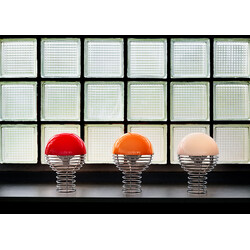 verpan wire table lamp 30 cm. chrome/ red