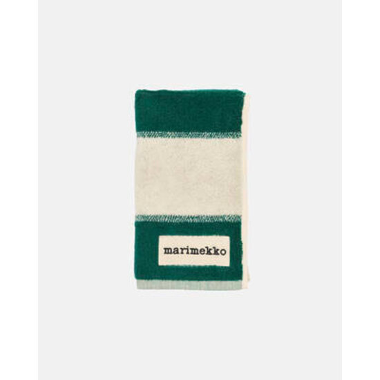 Marimekko marimekko galleria guest towel 30x50 cm green- white stripes