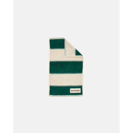 Marimekko marimekko galleria guest towel 30x50 cm green- white stripes