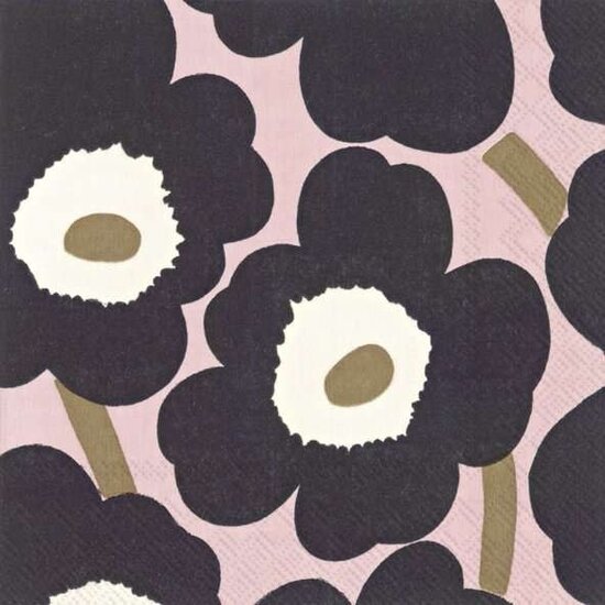 Marimekko marimekko unikko pink black servetten
