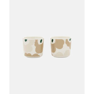 marimekko unikko cup 2dl 2 pcs beige and green