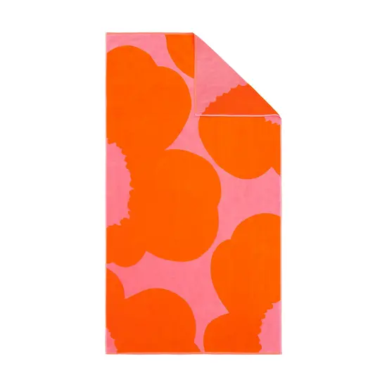 Marimekko marimekko iso unikko bath towel 100 x 180 cm orange-pink