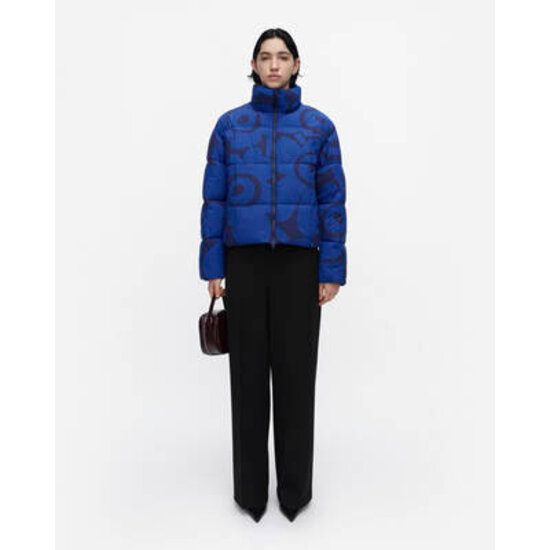 Marimekko marimekko taivos unikko padded jacket croped blue mt. m