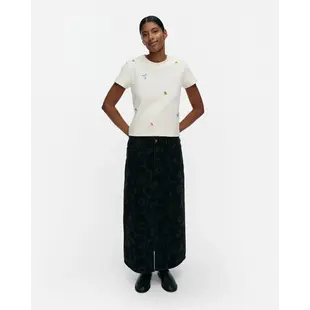 marimekko maridenim kuvastuma unikko denim skirt, black size 40