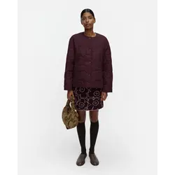 marimekko kapseli piirto unikko lightweight padded coat, burgundy size L