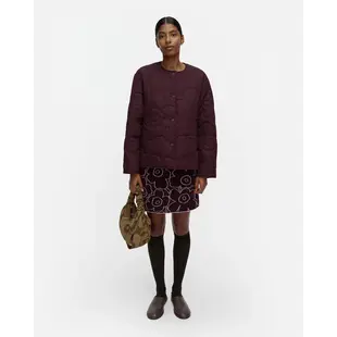 marimekko kapseli piirto unikko lightweight padded coat, burgundy size L