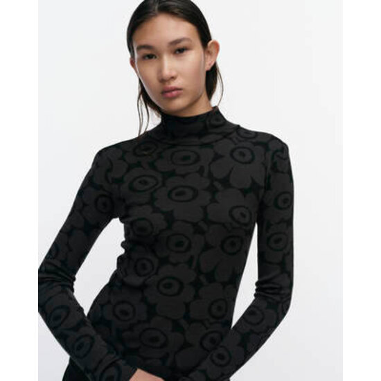 Marimekko marimekko vilpotus unikko shirt long sleeved wool anthracite- grey mt. XL