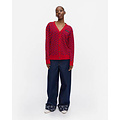 Marimekko marimekko sif pallo cardigan wool red with blue dots mt.M