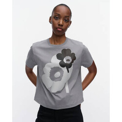 marimekko rauha unikko placement t-shirt grey mt.XS