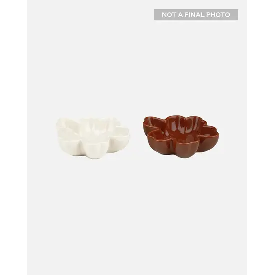 Marimekko marimekko unikko shape bowl 11 cm. 2 pcs brown - white