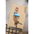 Kay Bojesen Kay Bojesen Blue Bird silver metal Keychain with natural Leather