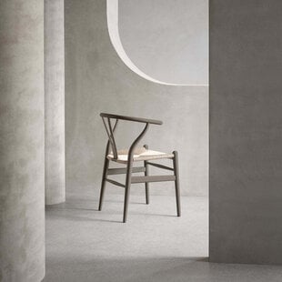 carl hansen CH24  soft beech - papercord clay grey