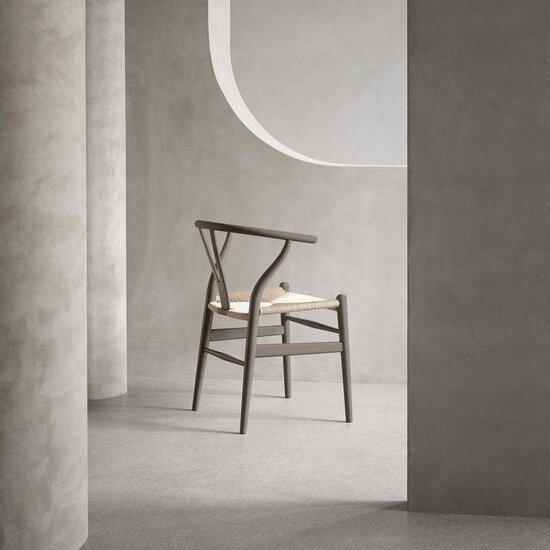 carl hansen CH24  soft beech - papercord clay grey