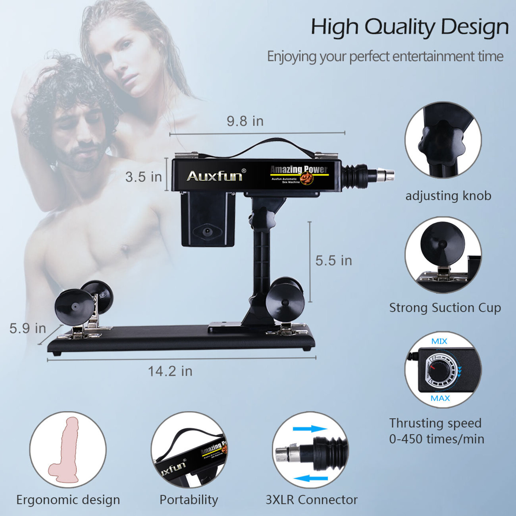 Auxfun® Sex machine Auxfun Basic With dildo