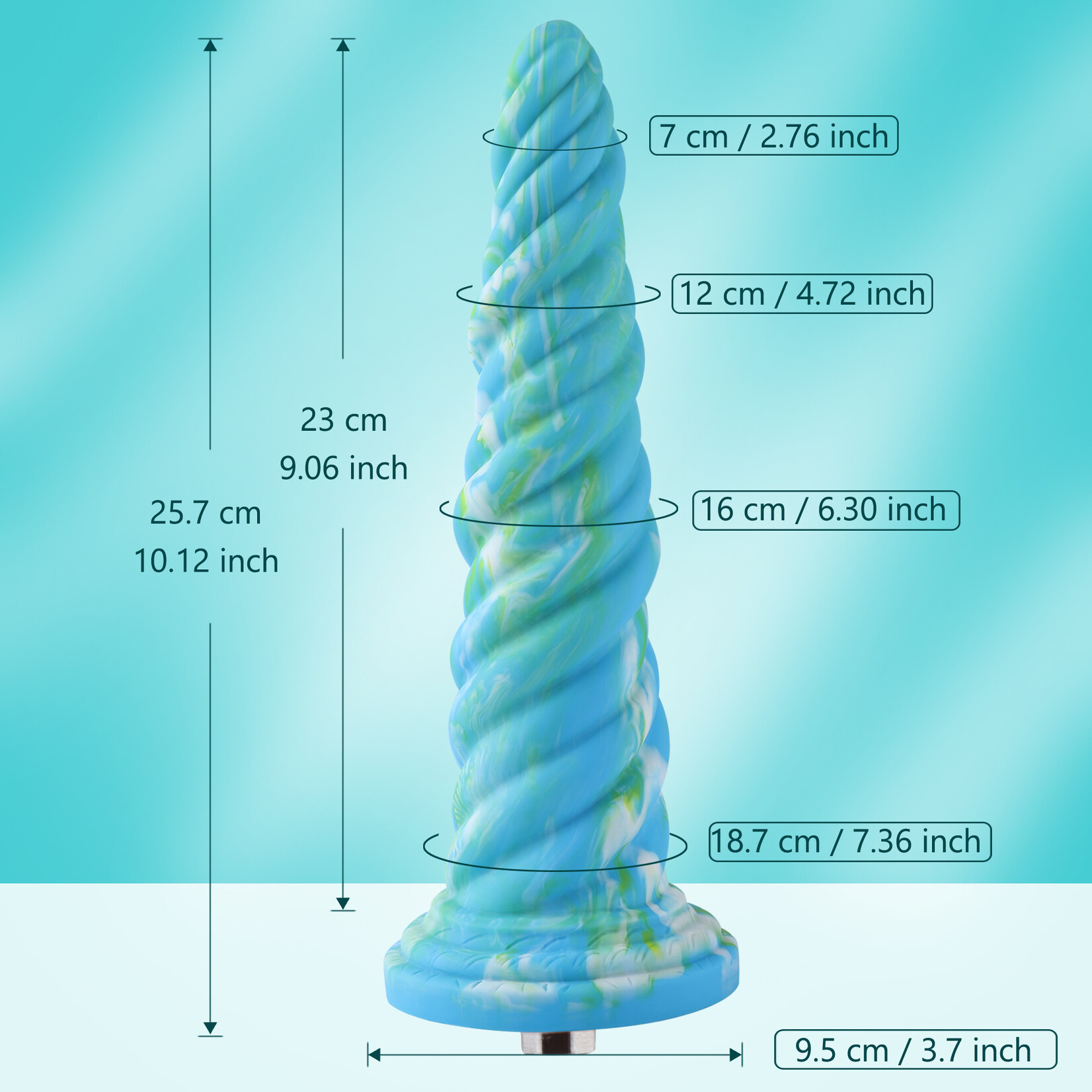 Hismith® Anal Fantasy Dildo with Textured KlicLok and Suction Cup 26 CM