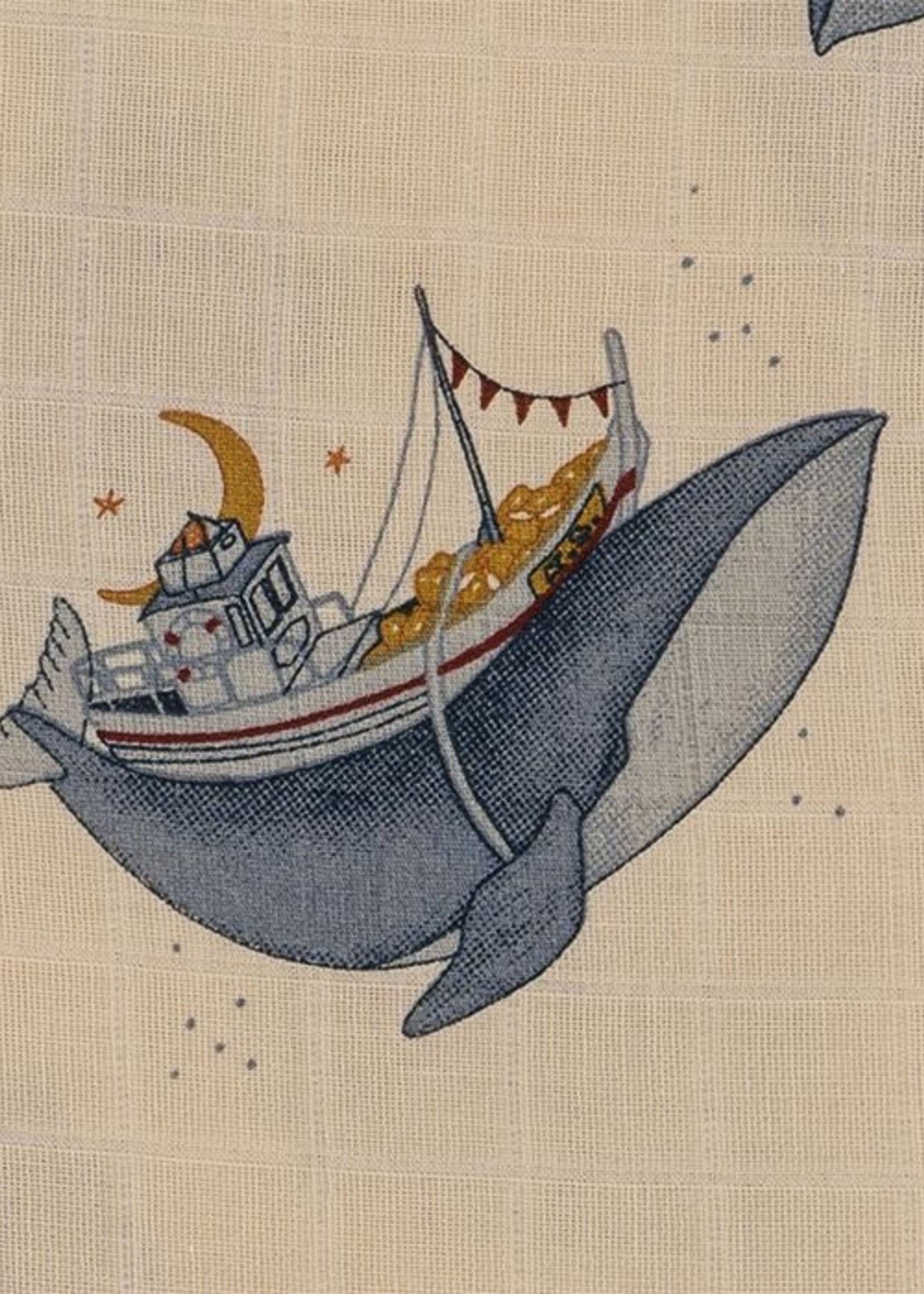 Konges Slojd 3-Pack muslin cloth gots whale boat - Konges Slojd