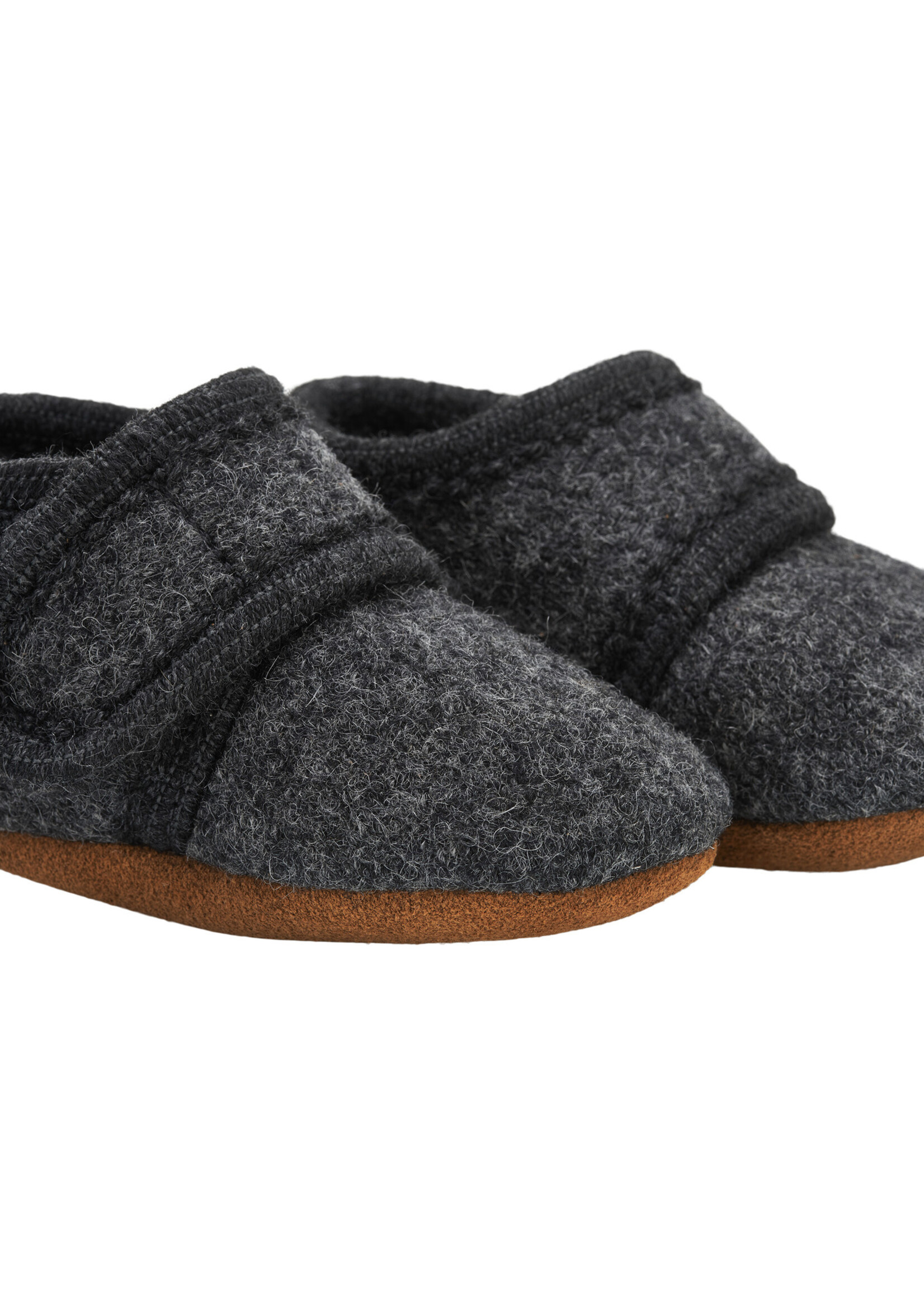 Enfant Baby wool slippers Dark grey melange - Enfant