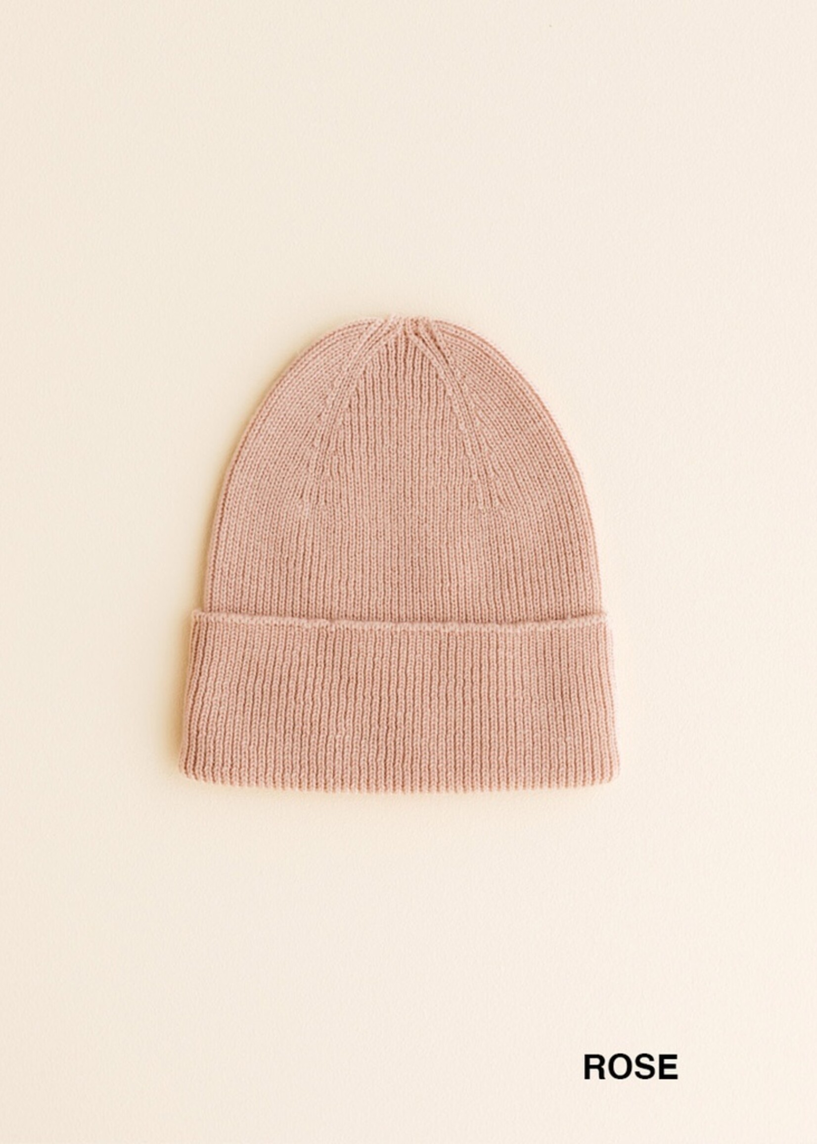 HVID Beanie Fonzie newborn Rose (0-6 mnd) - Hvid