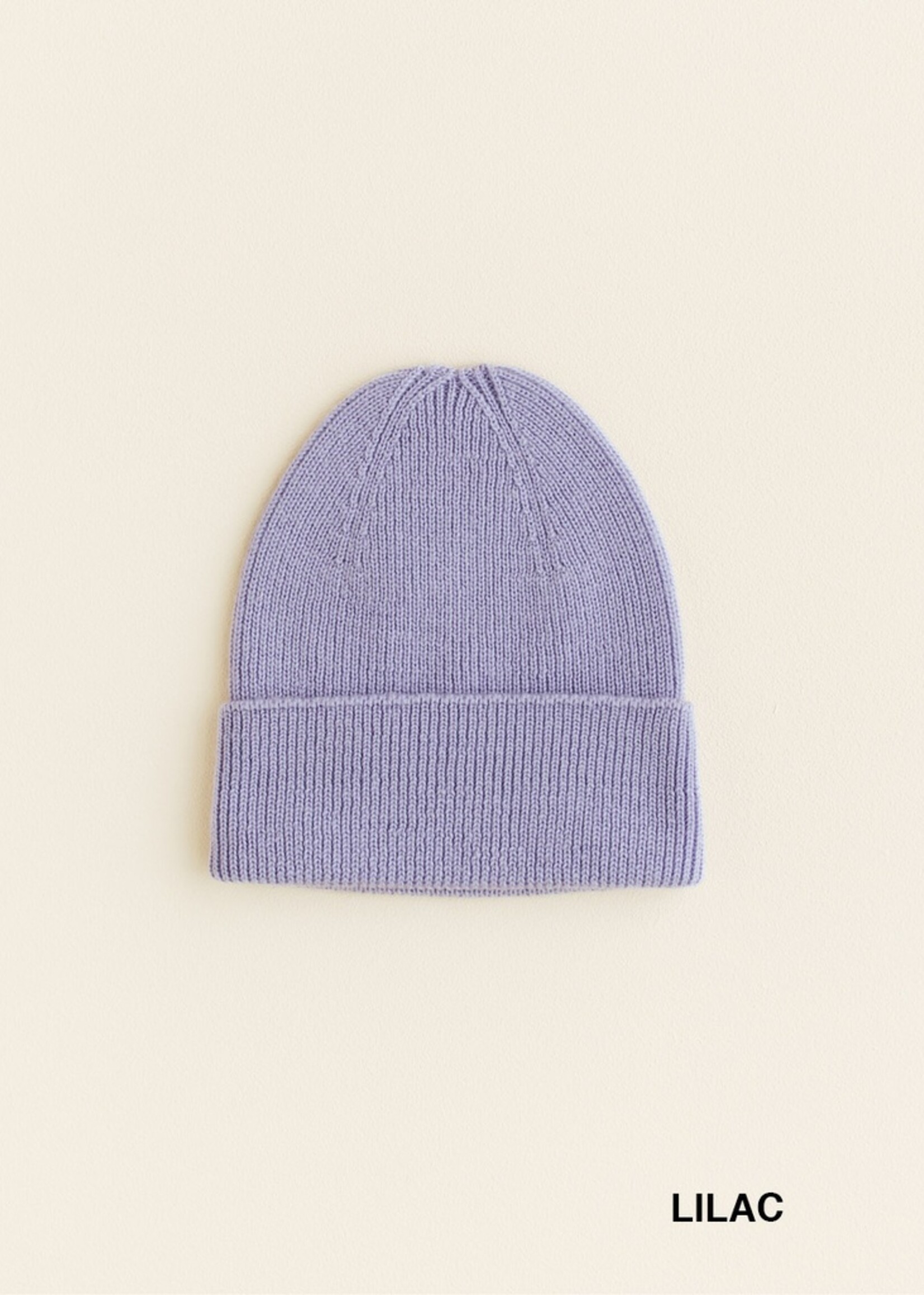 HVID Beanie Fonzie newborn LIlac (0-6 mnd) - Hvid