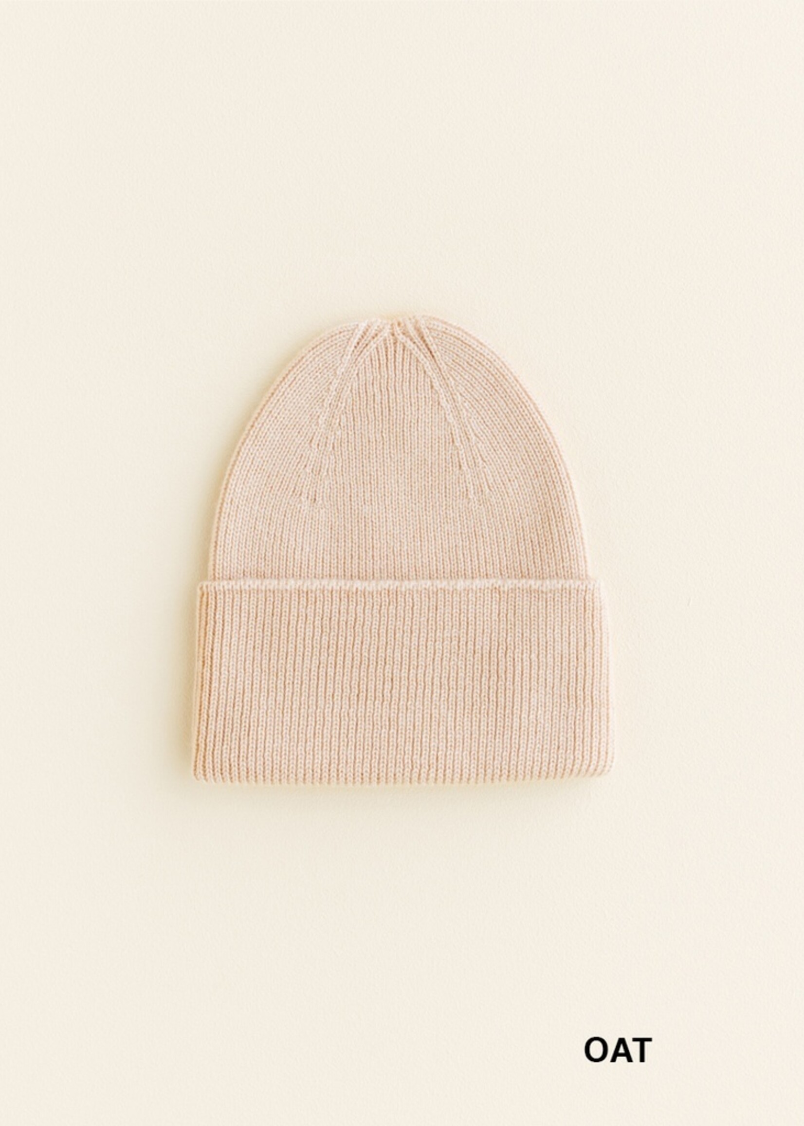 HVID Beanie Fonzie newborn Oat (0-6 mnd) - Hvid