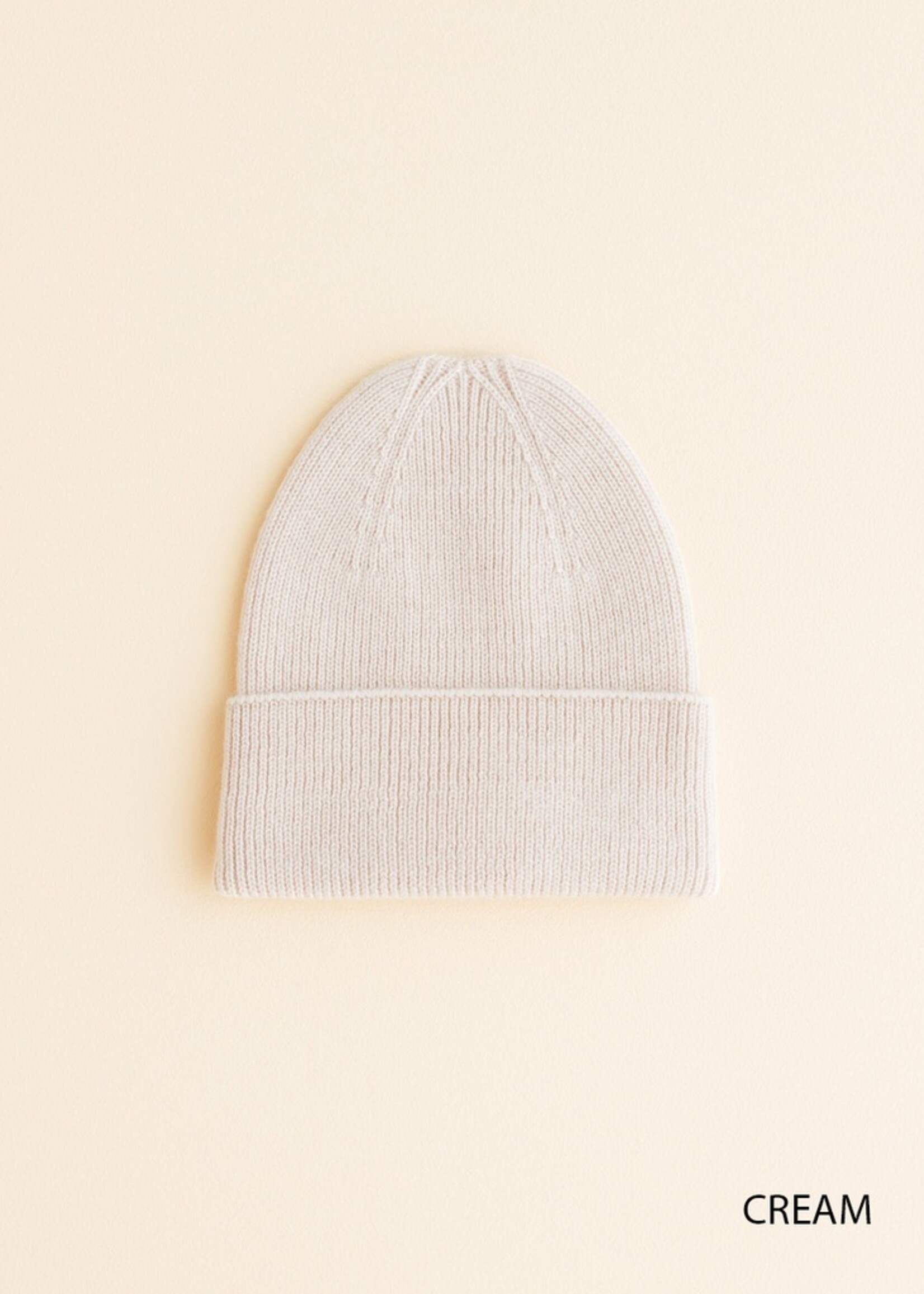 HVID Beanie fonzie newborn Cream (0-6 mnd) - Hvid