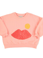 Piupiuchick Sweatshirt Coral with lips print - Piupiuchick