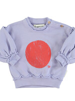 Piupiuchick Sweatshirt balloon sleeves lavender red circle print - Piupiuchick